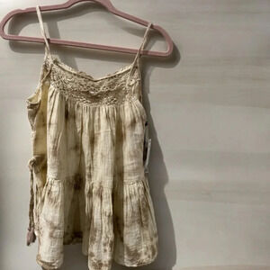 🍀 DEX NWT CROCHET DETAIL PEPLUM TANK TOP SIZE MEDIUM